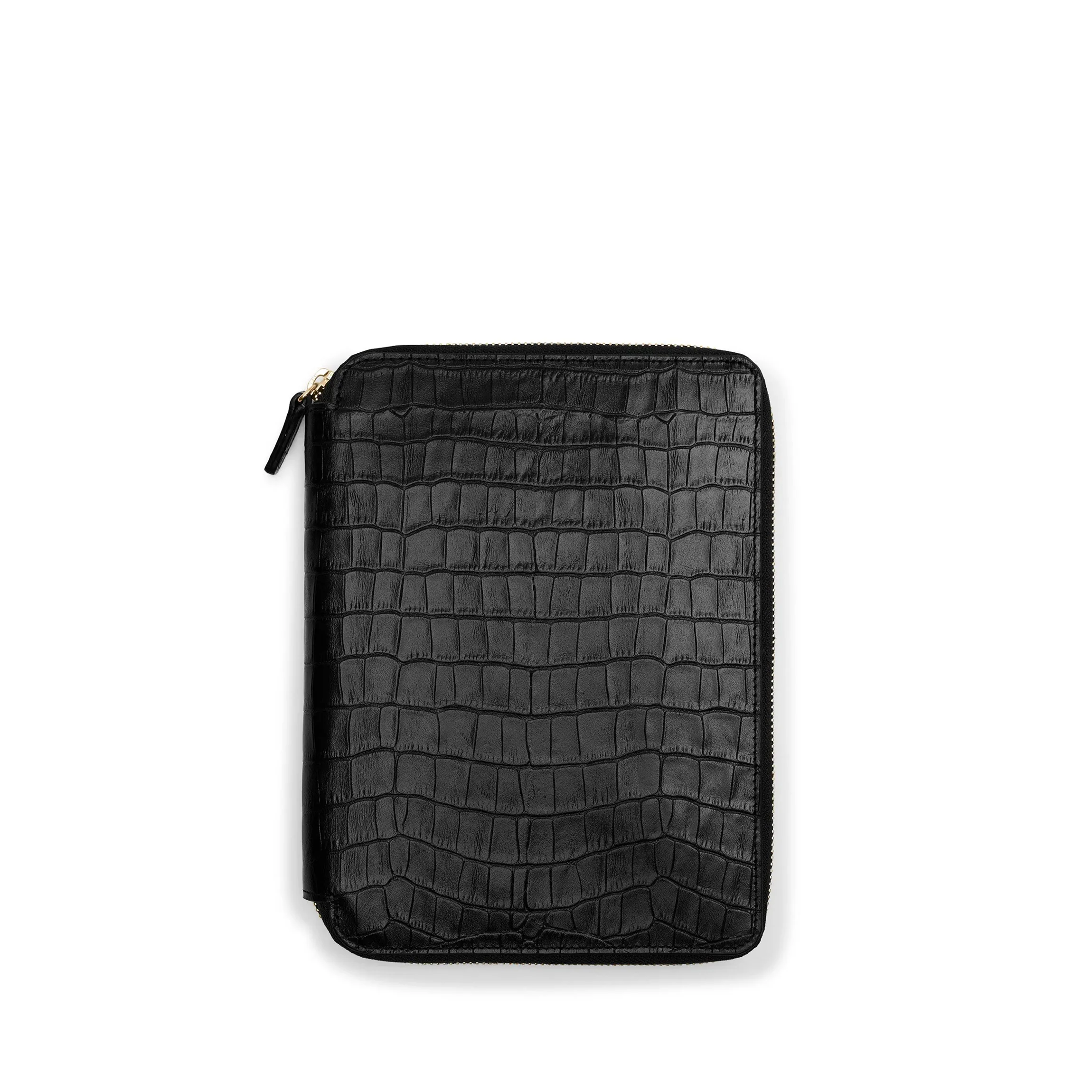 A5 Zippered Journal Black Croc - Image 2