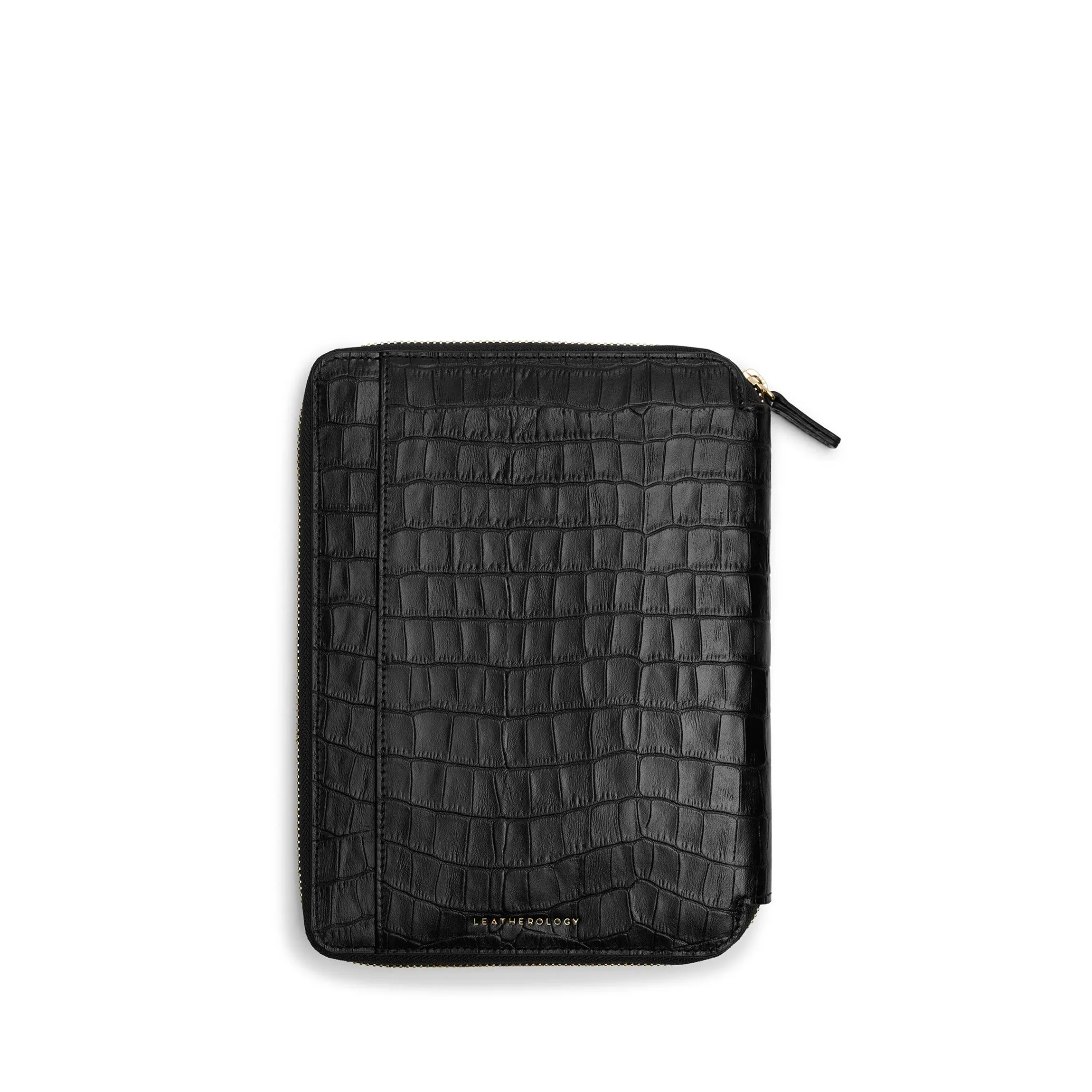 A5 Zippered Journal Black Croc - Image 4