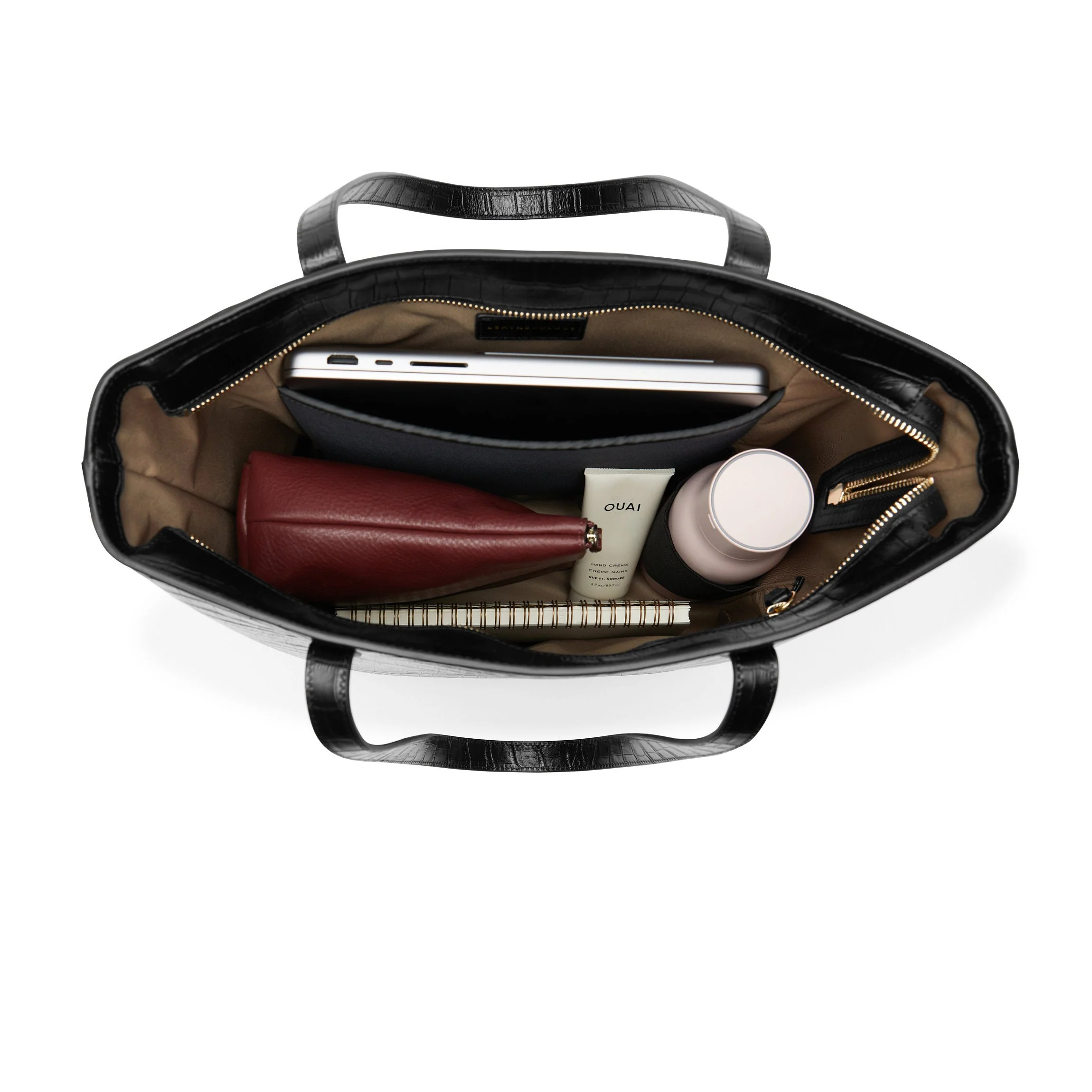 Alex Vertical Work Tote Black Croc - Image 5