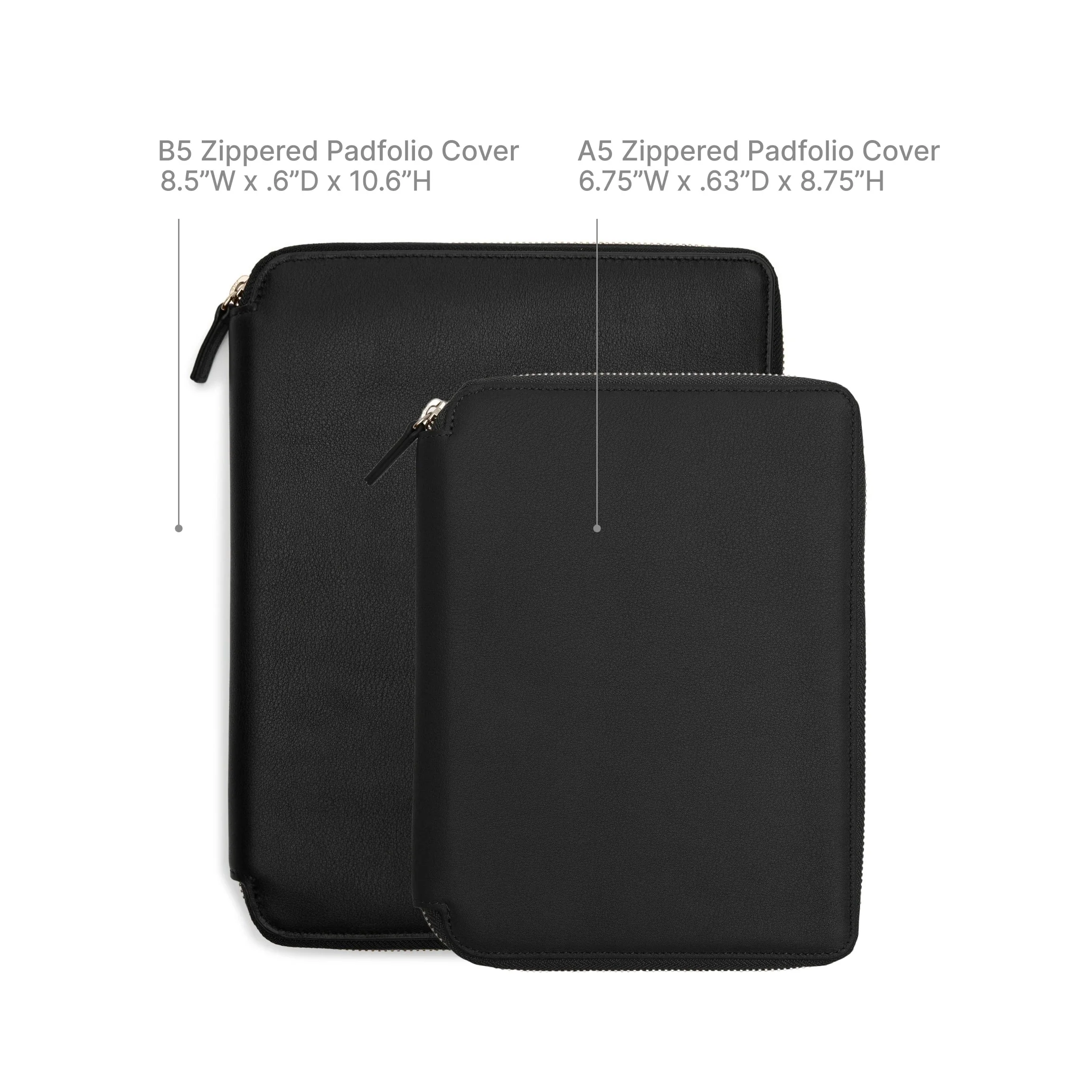 A5 Junior Zippered Padfolio Black Onyx - Image 5