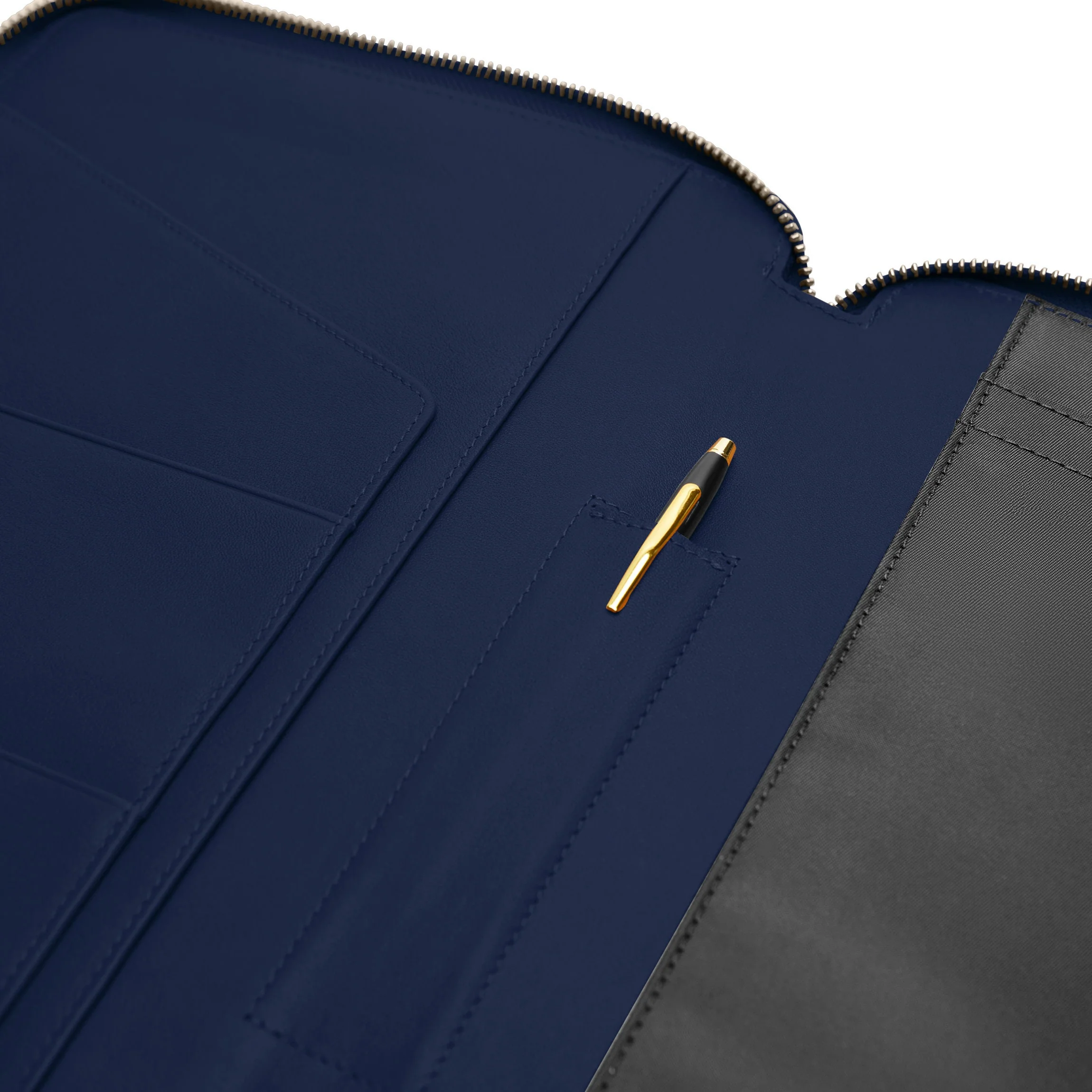 B5 Composition Zippered Spiral Journal Navy Blue - Image 3