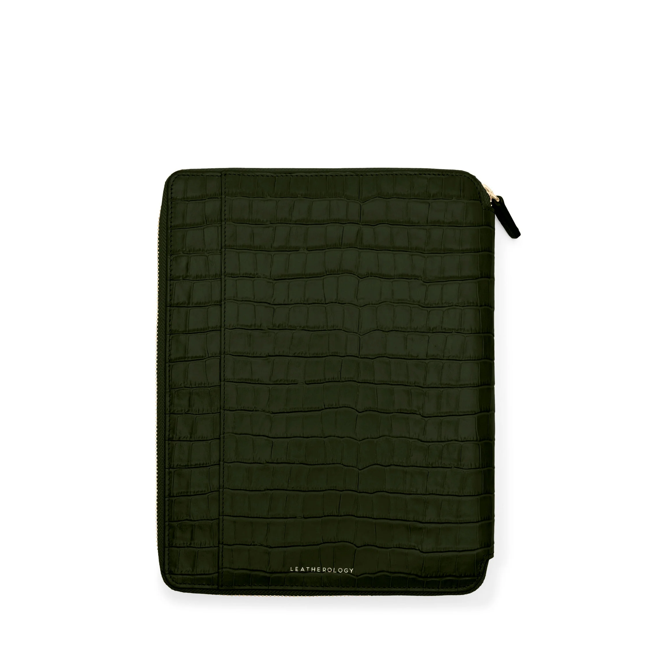 B5 Zippered Padfolio Forest Croc - Image 4