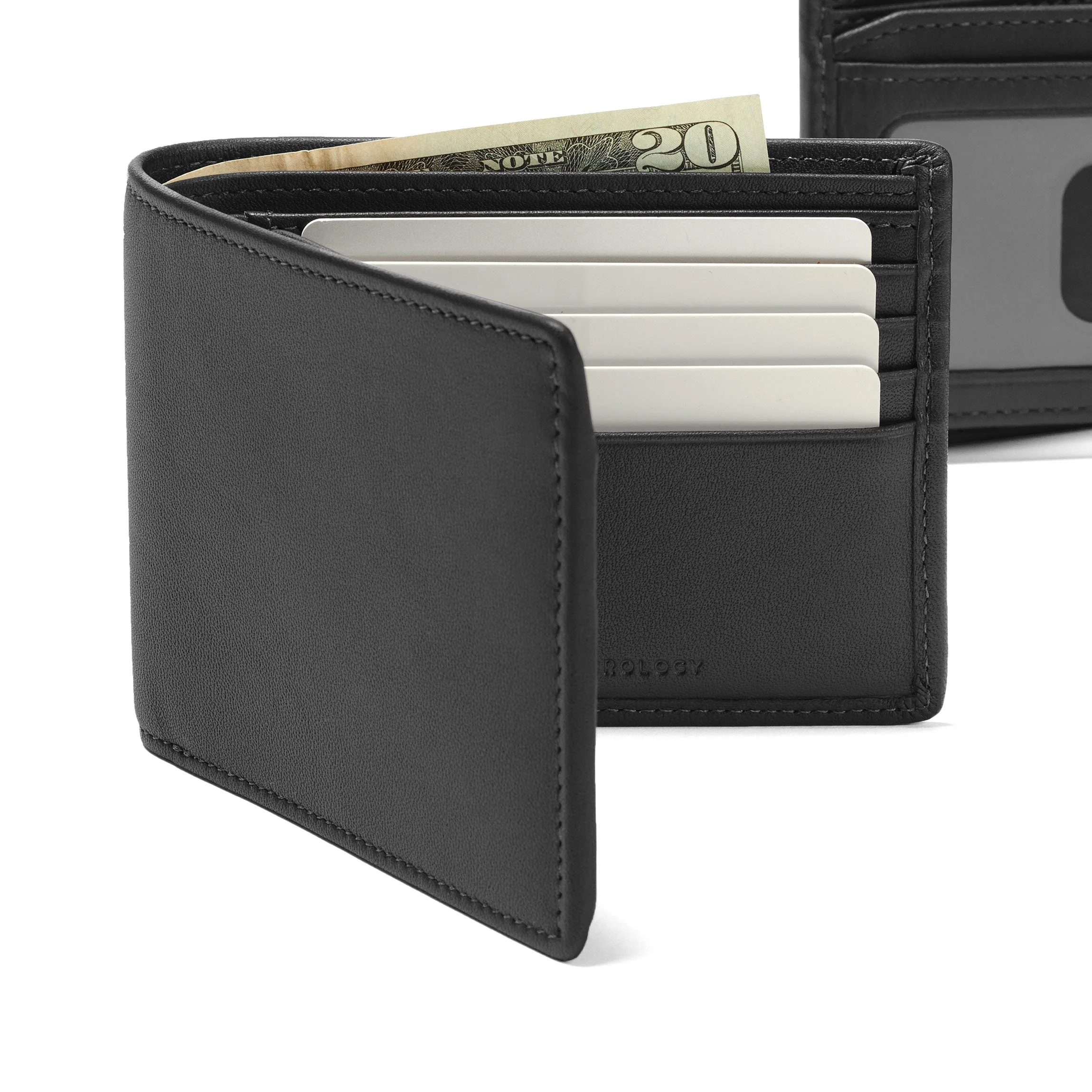Bifold Wallet with Flap Black Onyx - Image 7