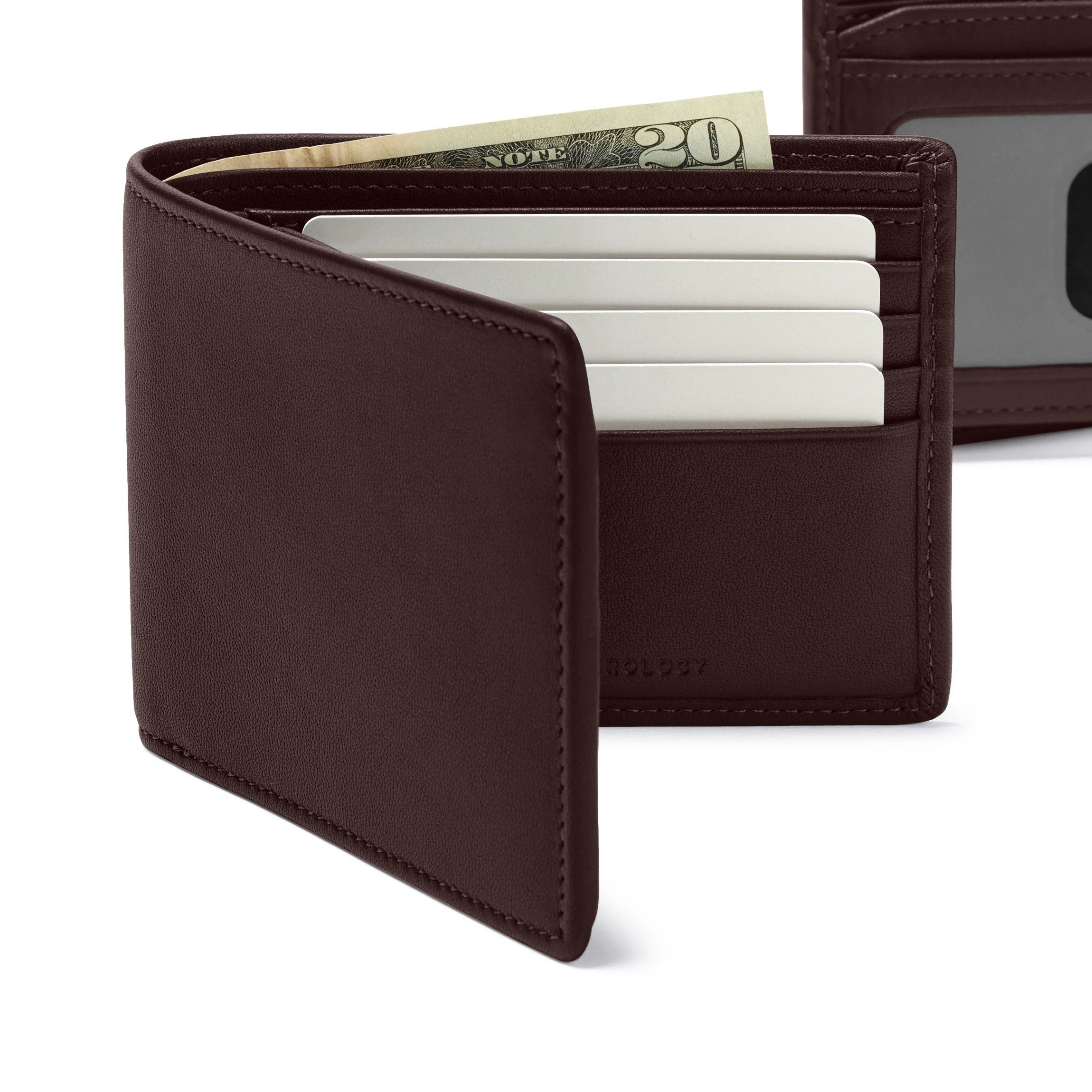 Bifold Wallet with Flap Brown - Image 7