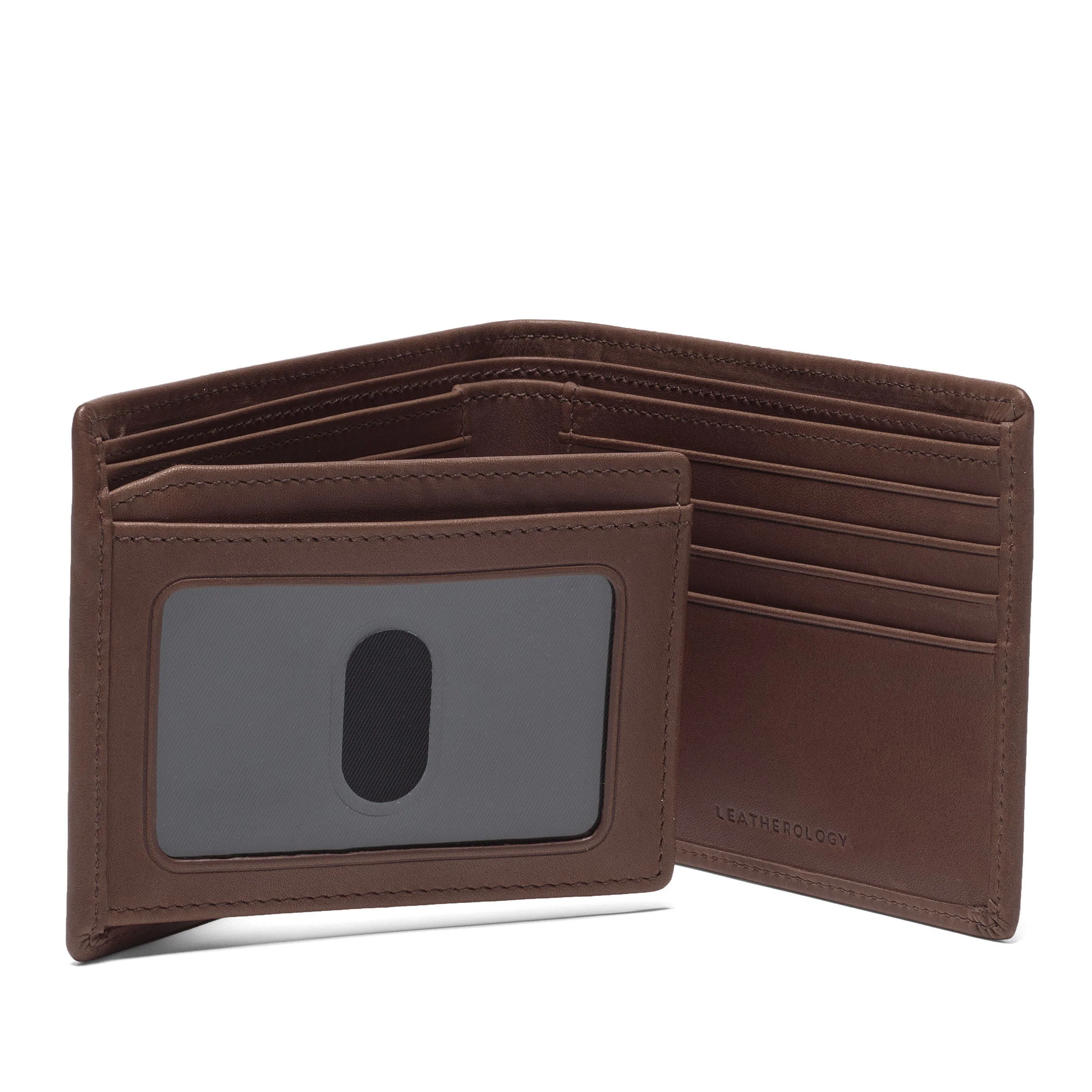 Bifold Wallet with Flap Mahogany - Image 5