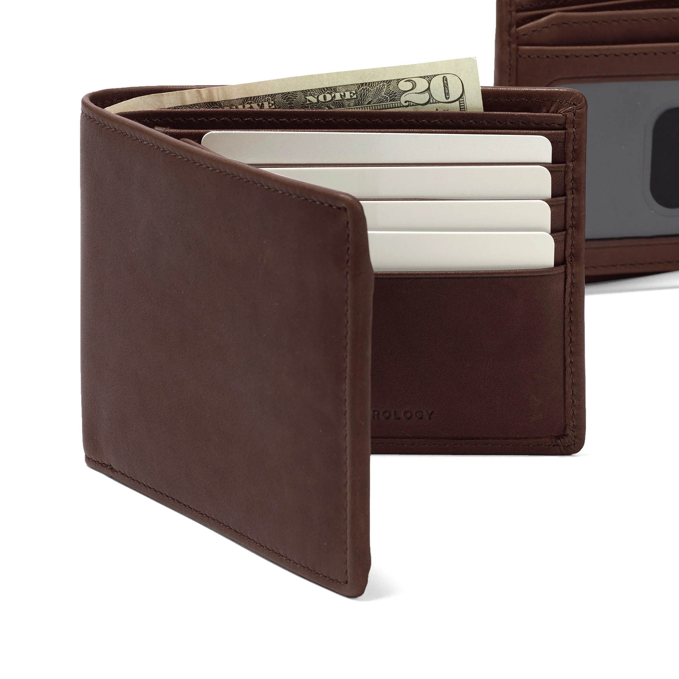 Bifold Wallet with Flap Mahogany - Image 6