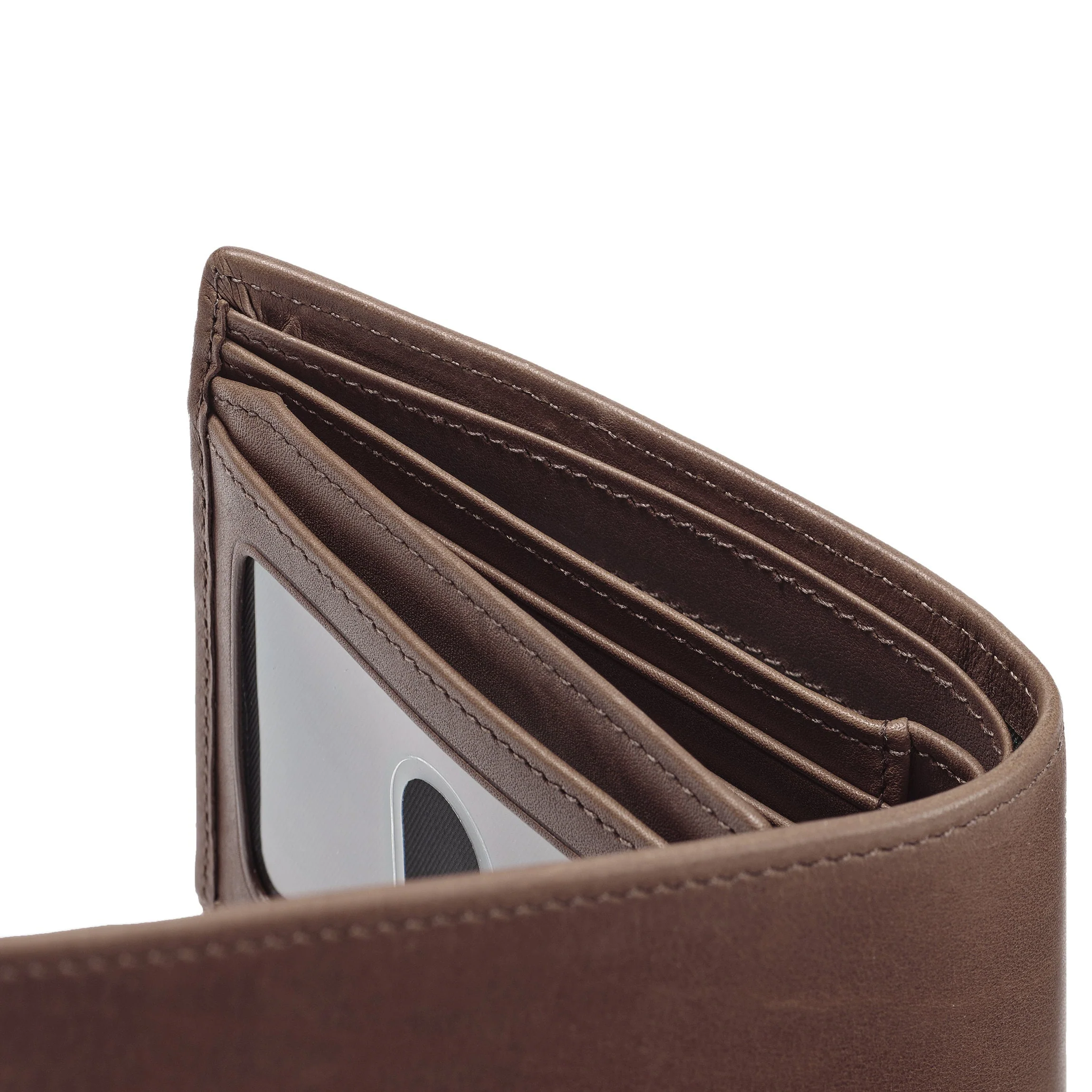 Bifold Wallet with Flap Mahogany - Image 9