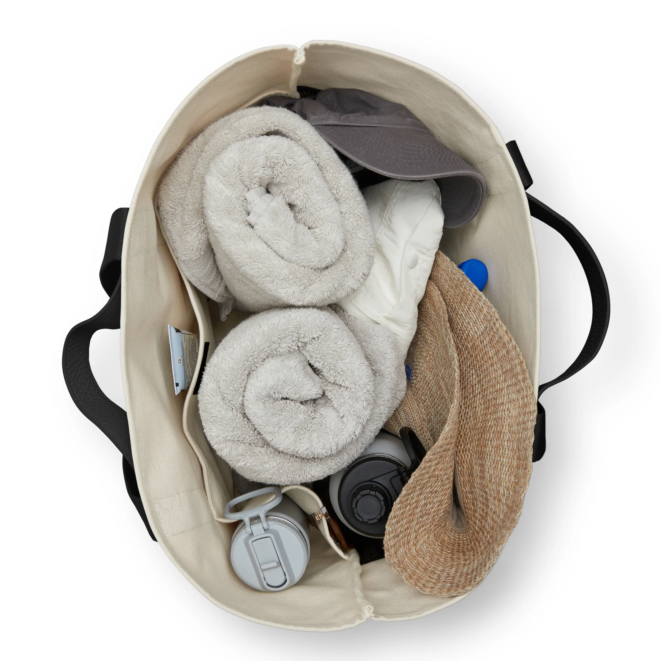 Canvas Beach Tote Natural Canvas/Black - Image 3