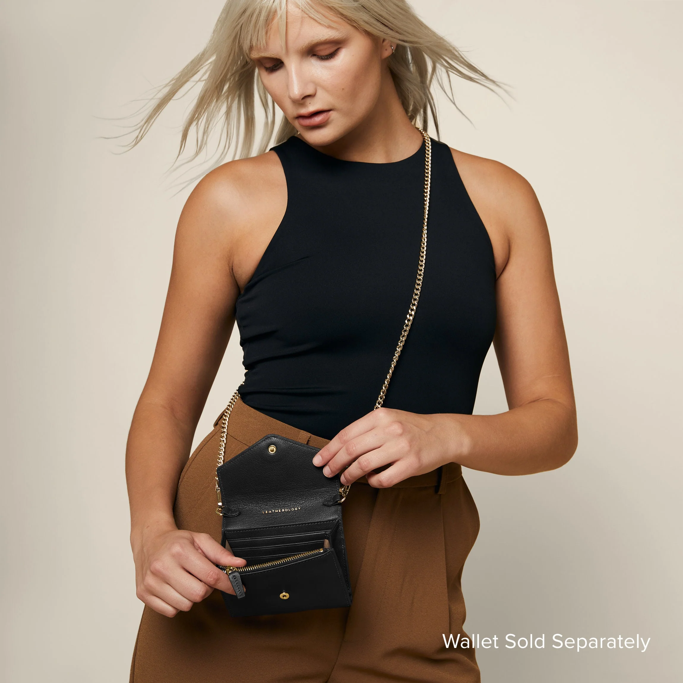 Crossbody Chain Strap Light Gold - Image 3