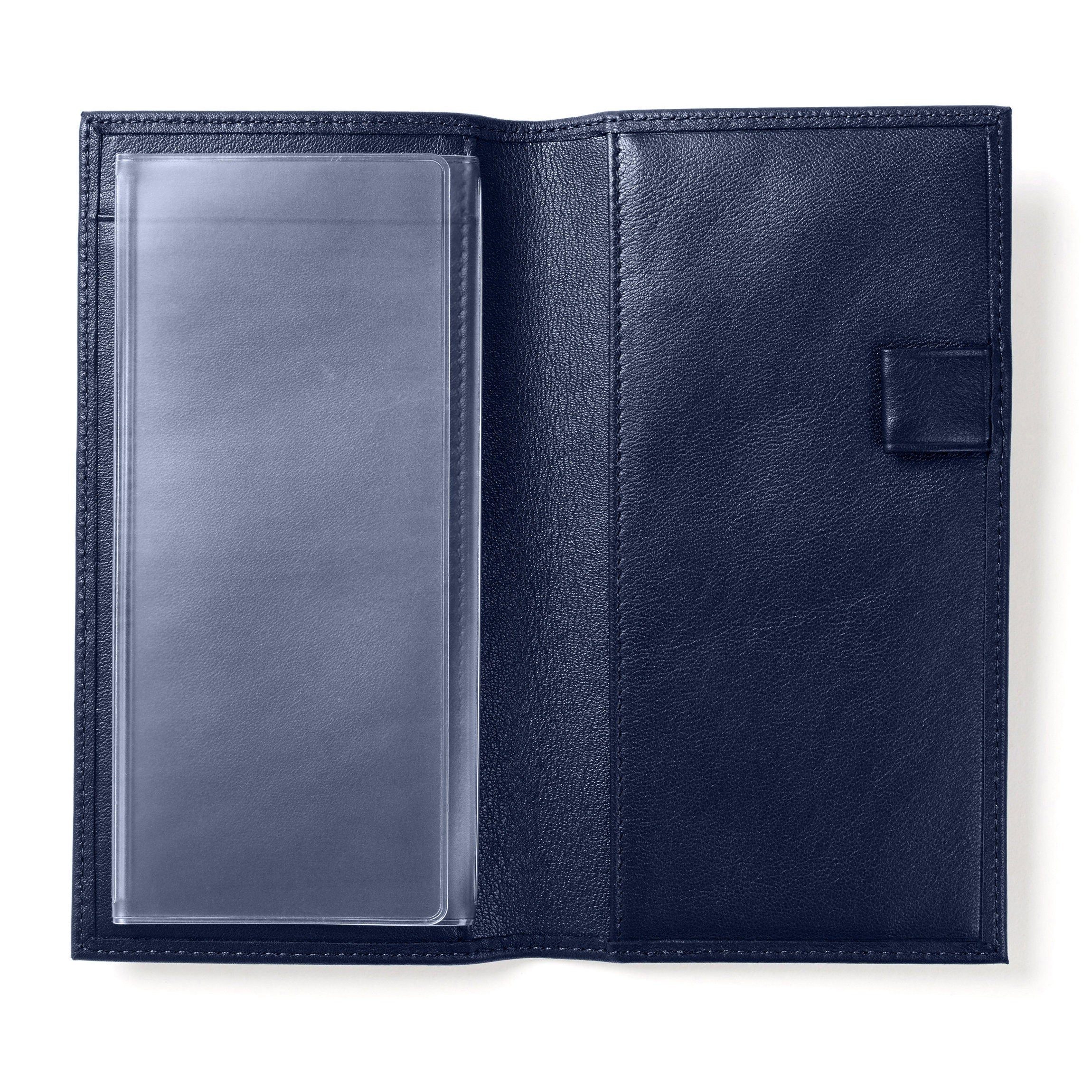 Deluxe Checkbook Cover with Divider Navy Blue - Image 3