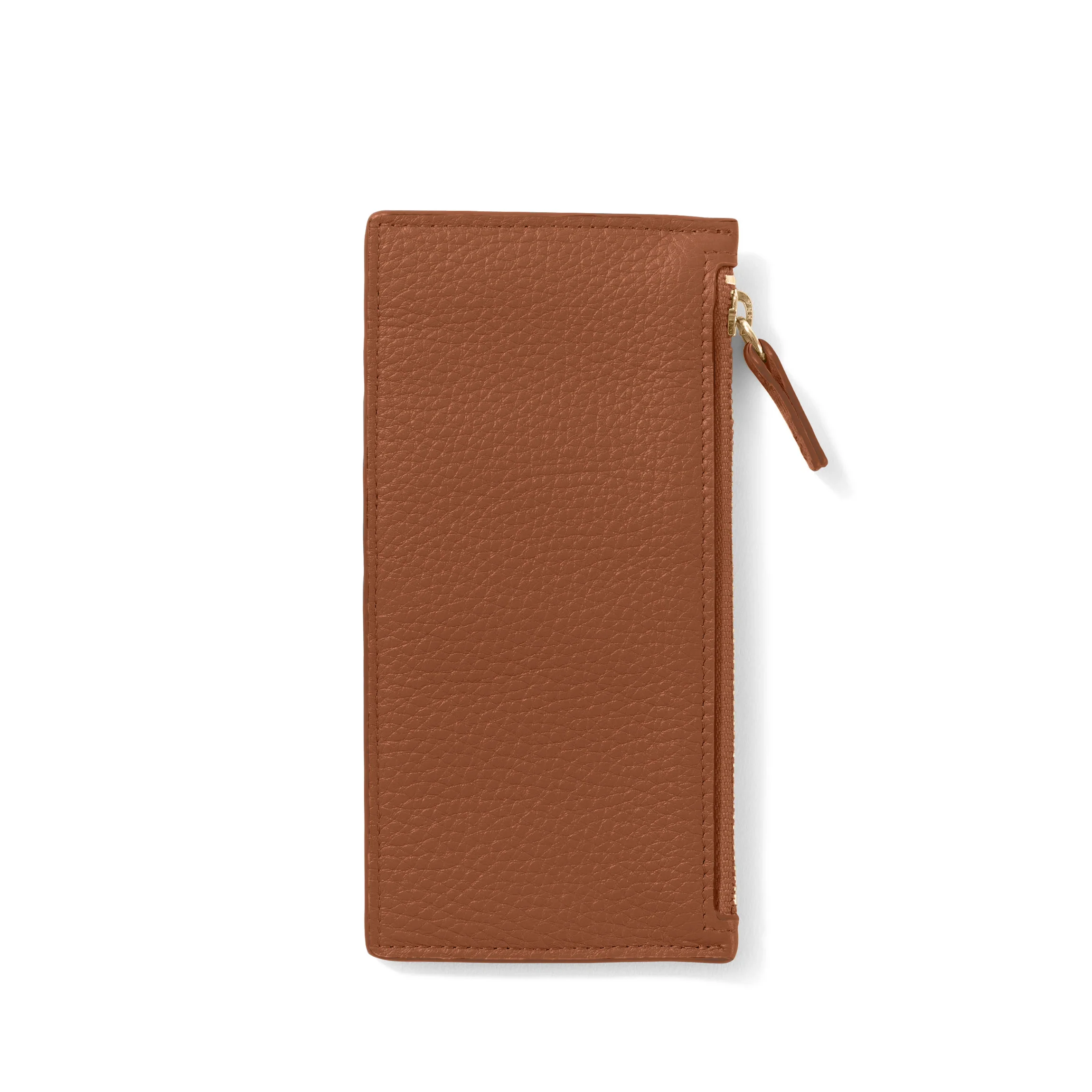 Devon Slim Zip Card Case Saddle Brown - Image 3