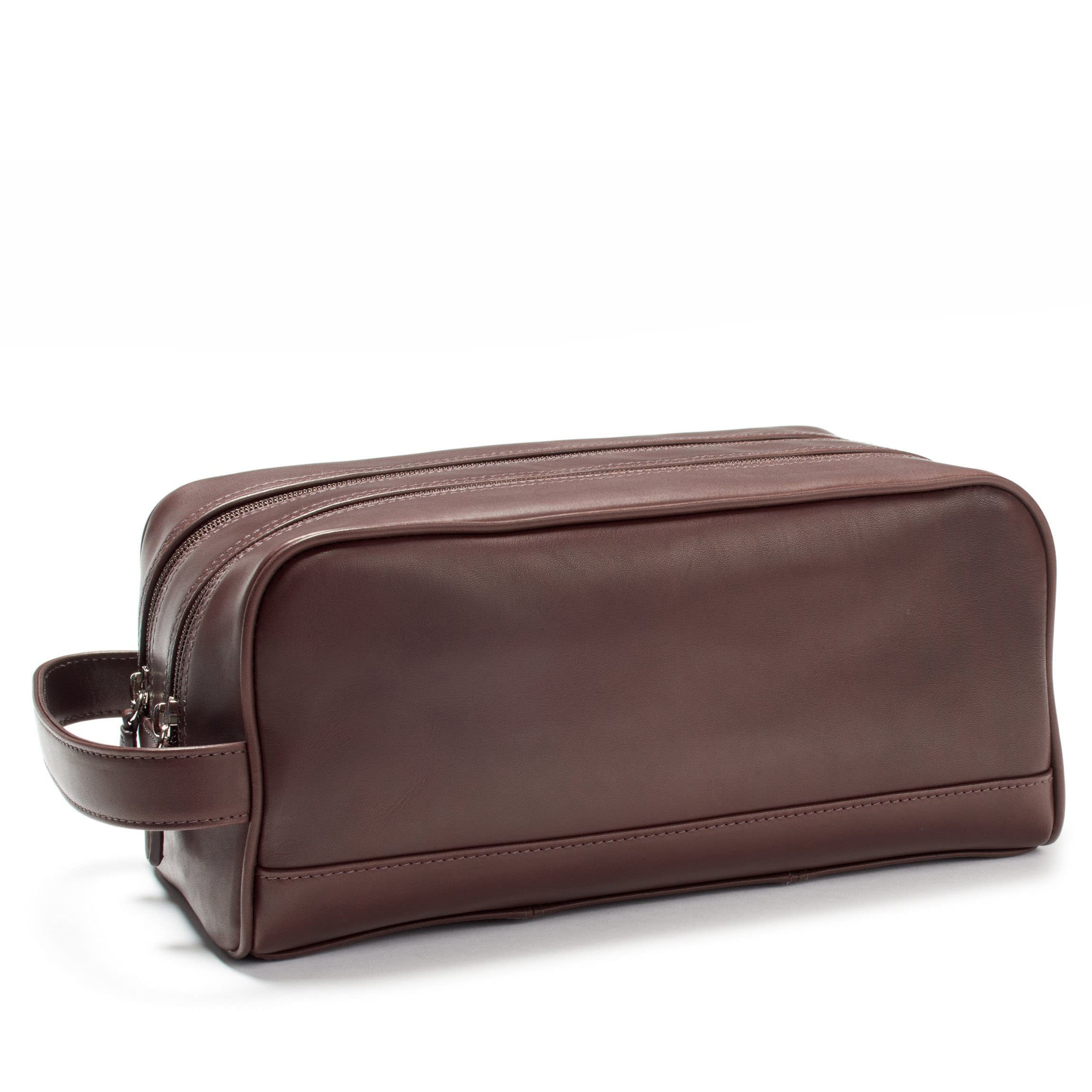 Double Zip Toiletry Bag Mahogany - Image 3