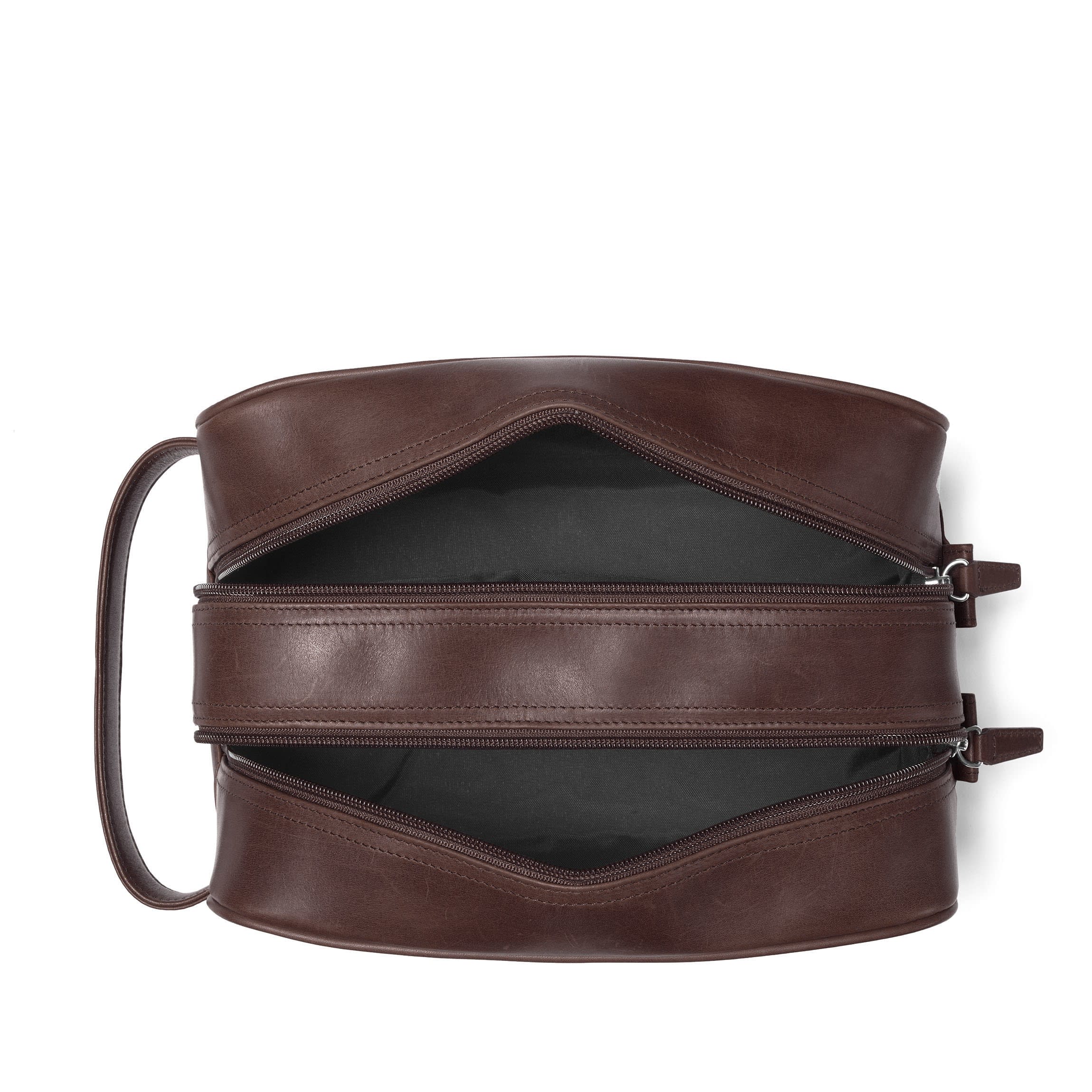 Double Zip Toiletry Bag Mahogany - Image 4