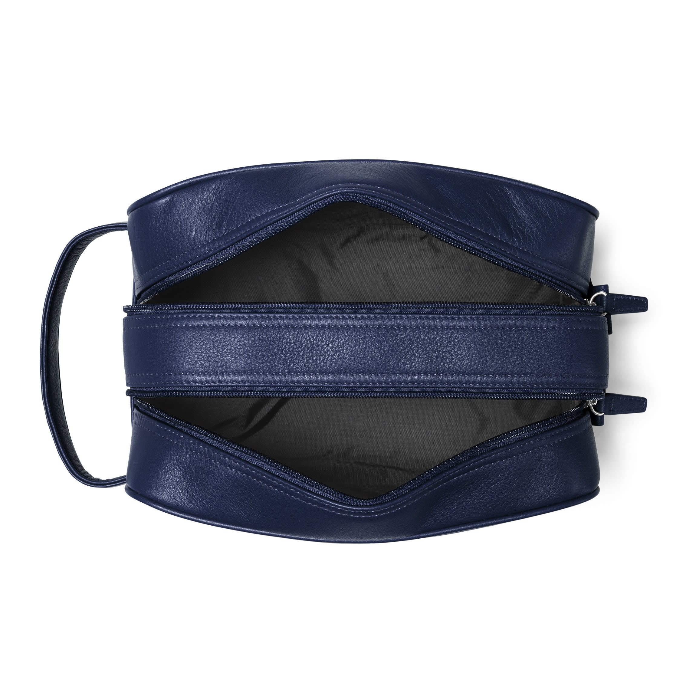 Double Zip Toiletry Bag Navy Blue - Image 6