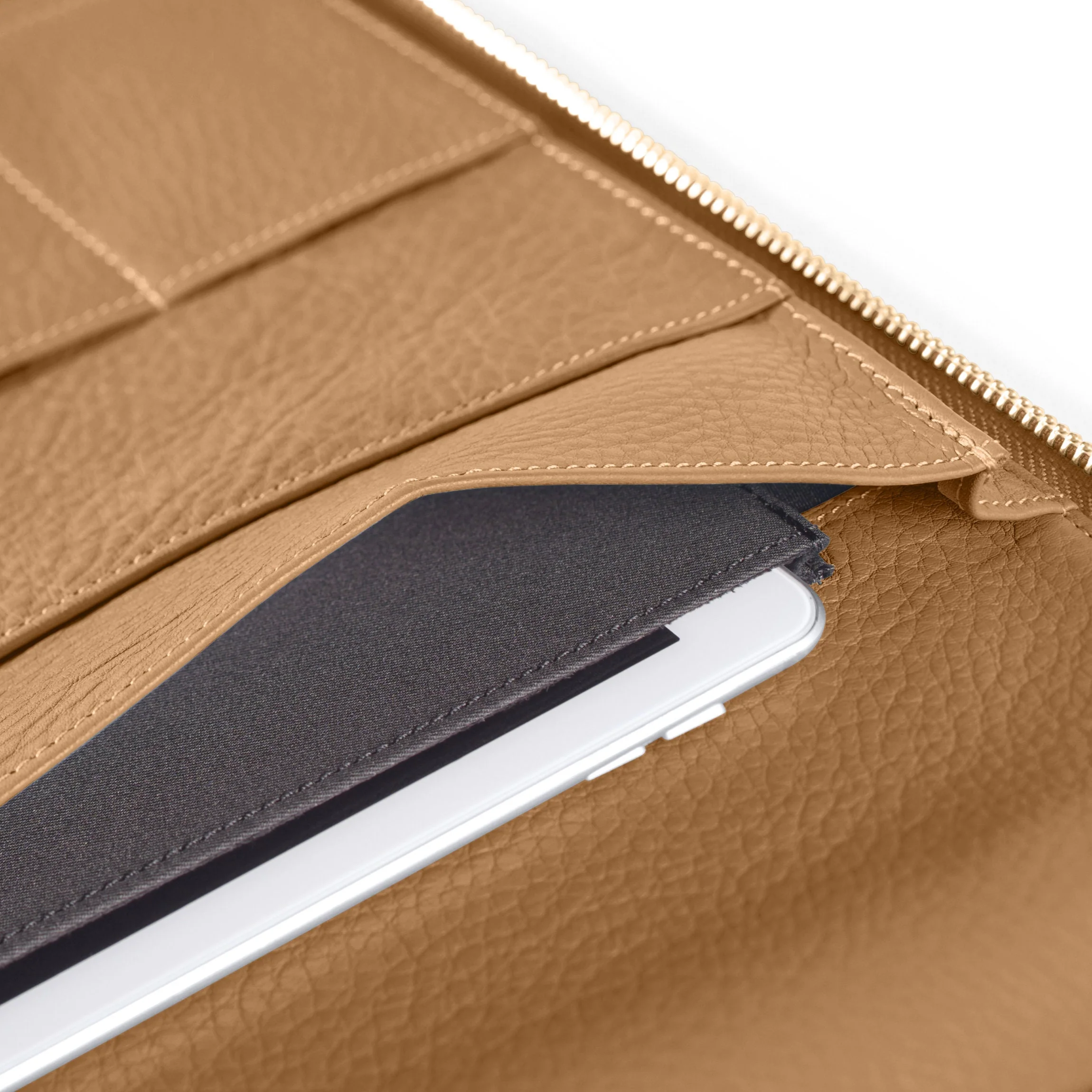 Executive Zippered Portfolio Camel - Image 4