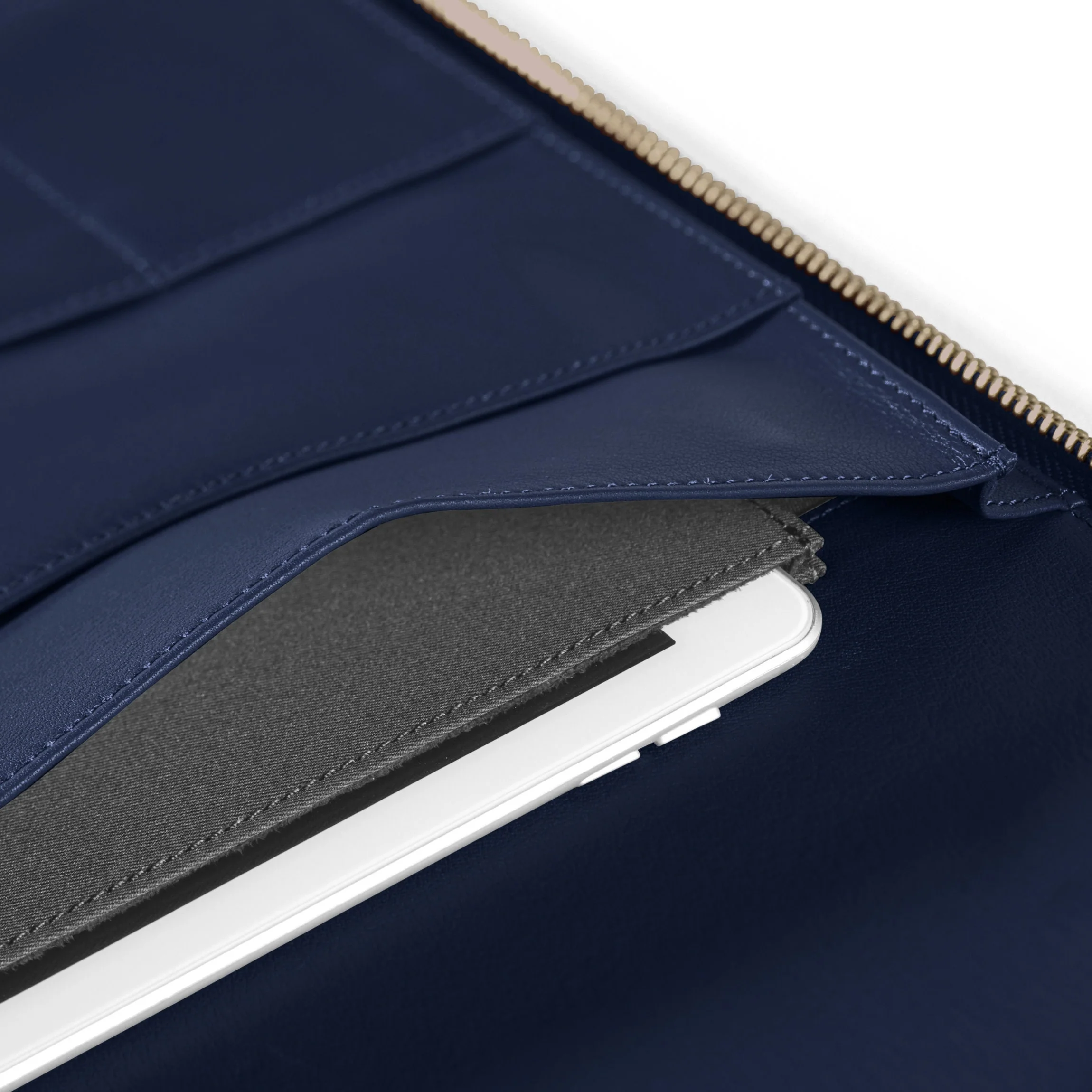 Executive Zippered Portfolio Navy Blue - Image 5
