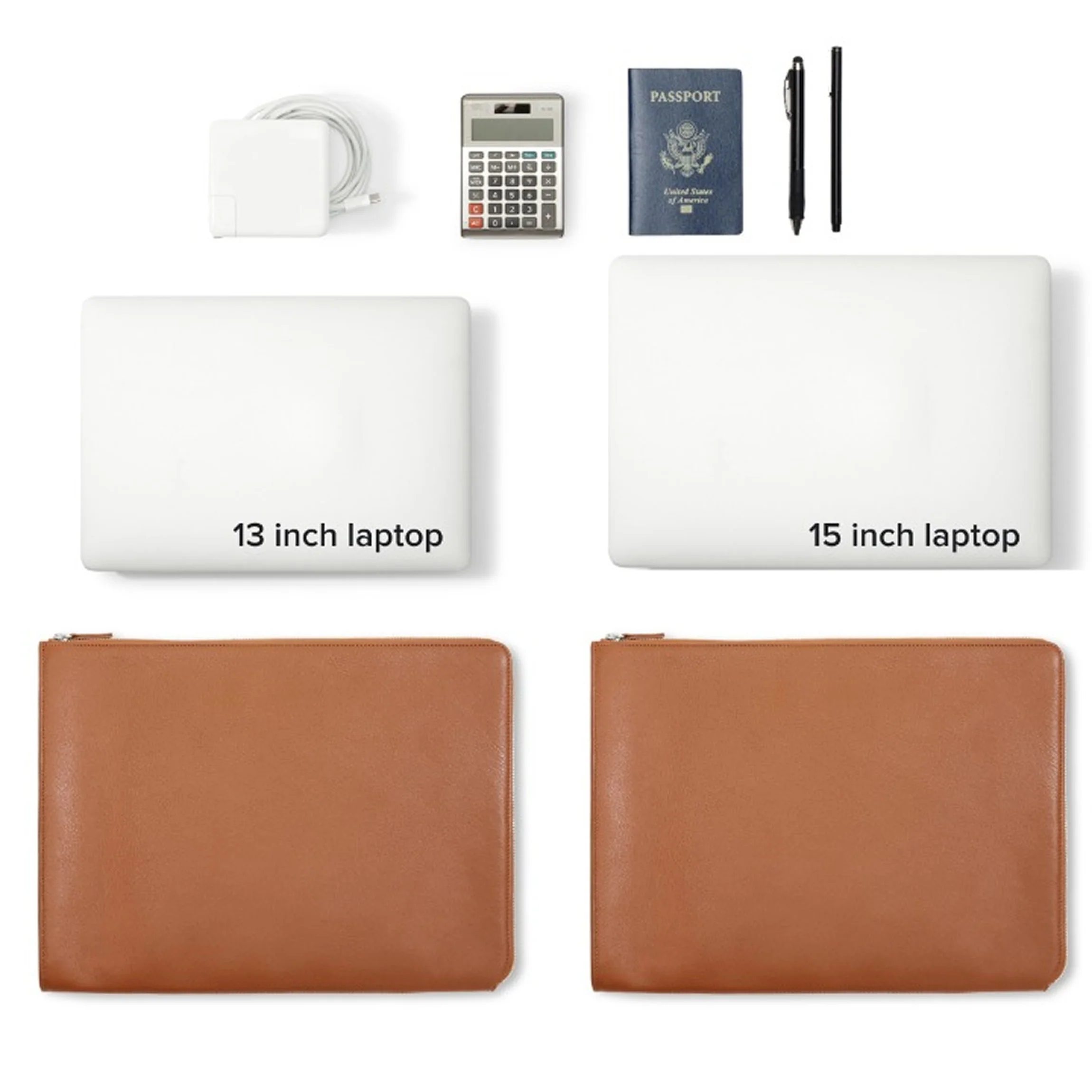 Gusseted Document and Laptop Holder Cognac - Image 3