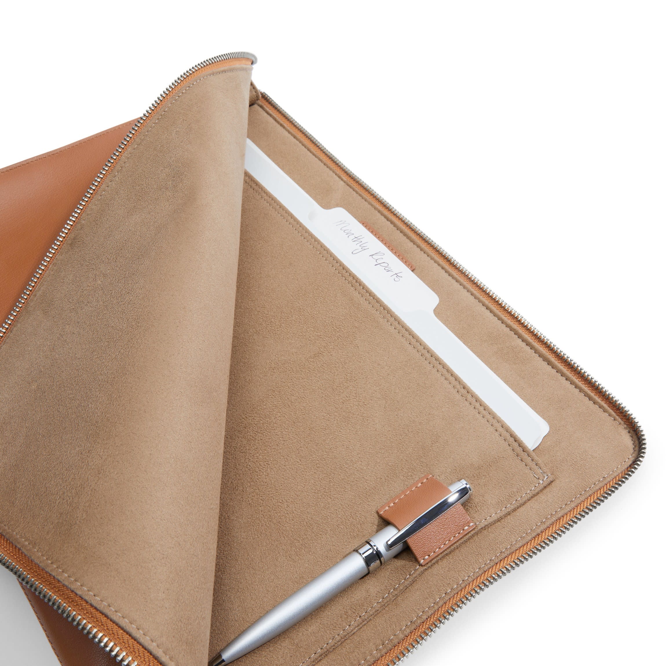 Gusseted Document and Laptop Holder Cognac - Image 4