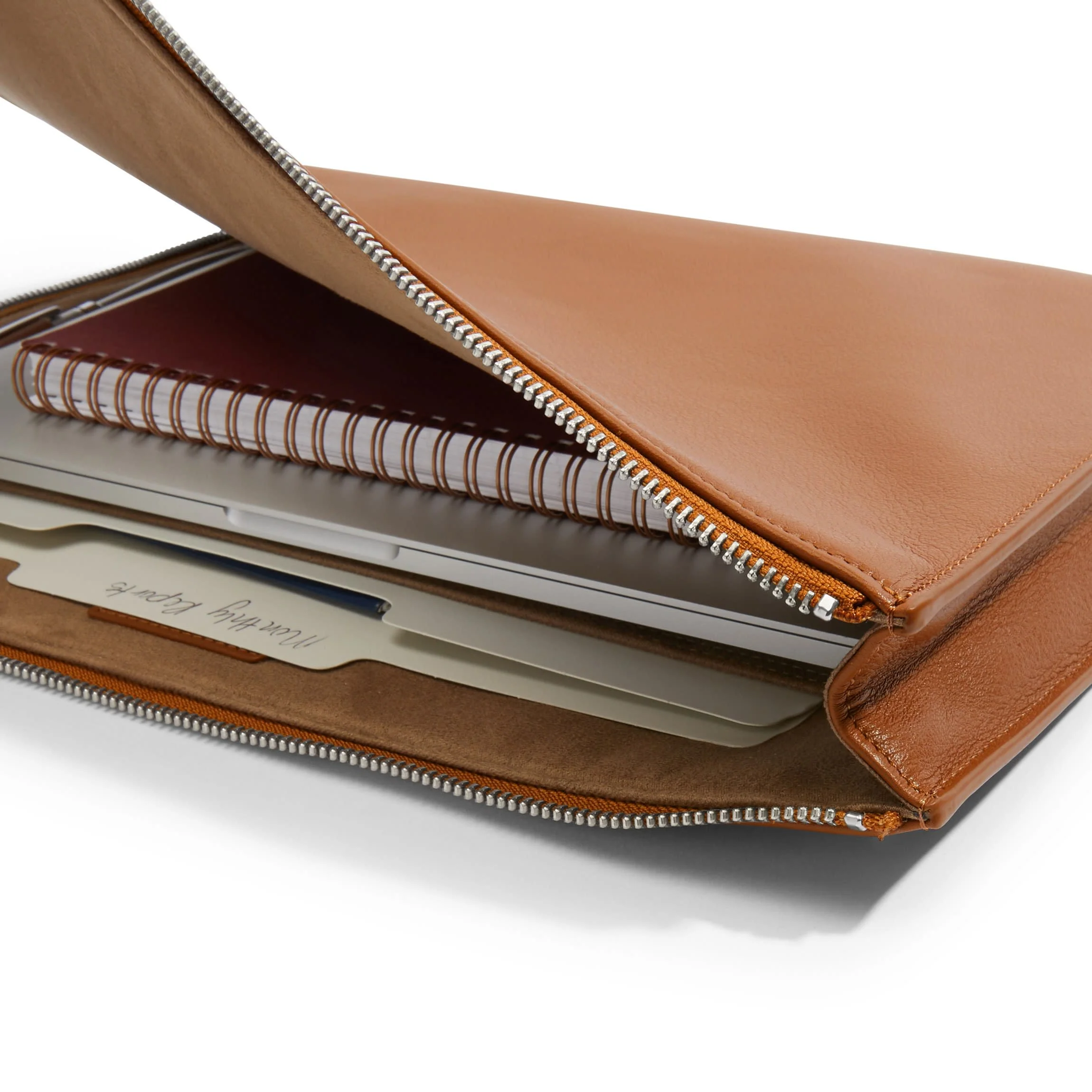 Gusseted Document and Laptop Holder Cognac - Image 5