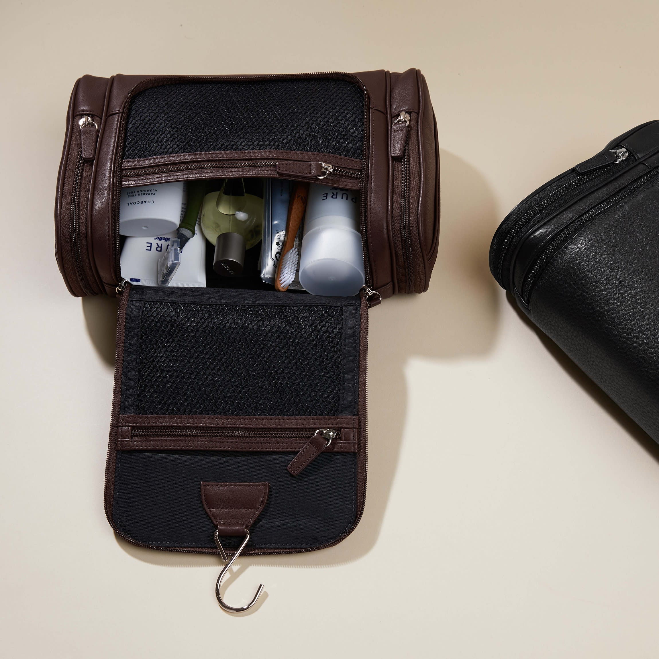 Hanging Toiletry Kit Brown - Image 3