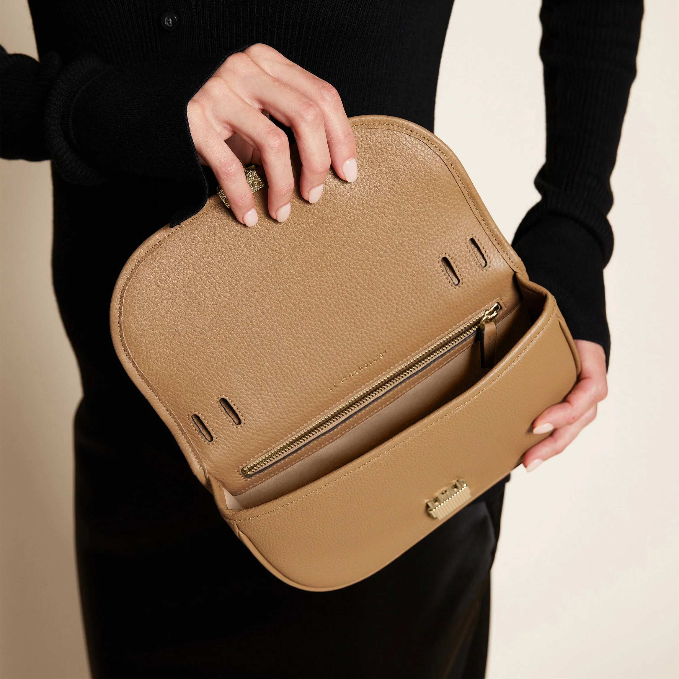 Katy Small Saddle Crossbody Camel - Image 3