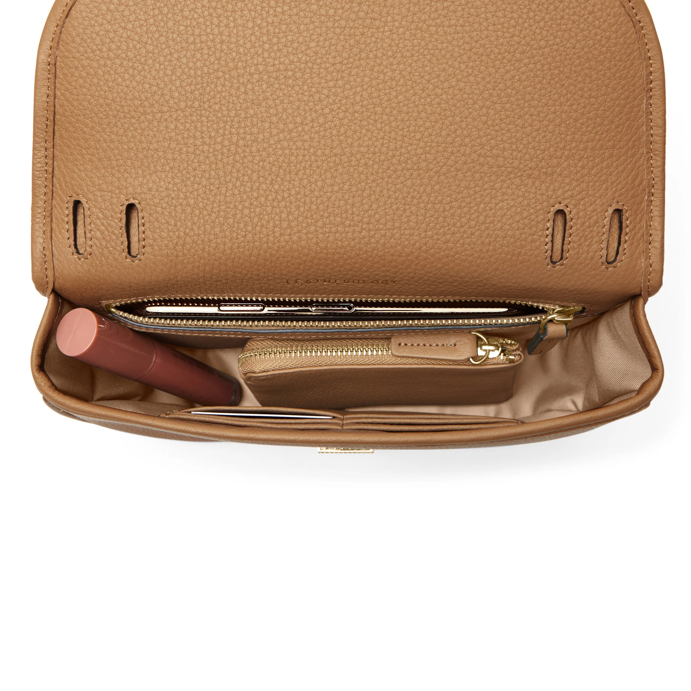 Katy Small Saddle Crossbody Camel - Image 9