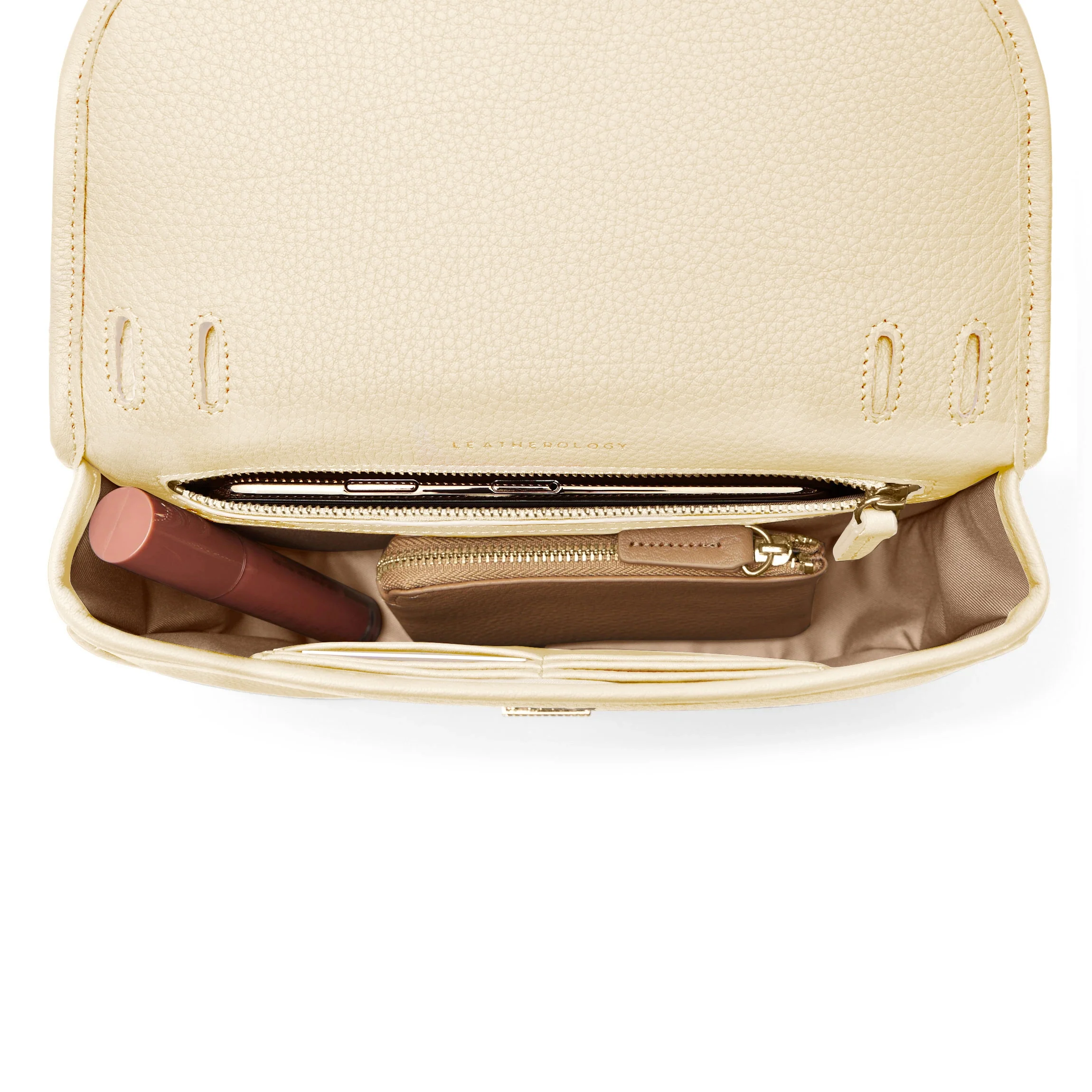 Katy Small Saddle Crossbody Sand - Image 6