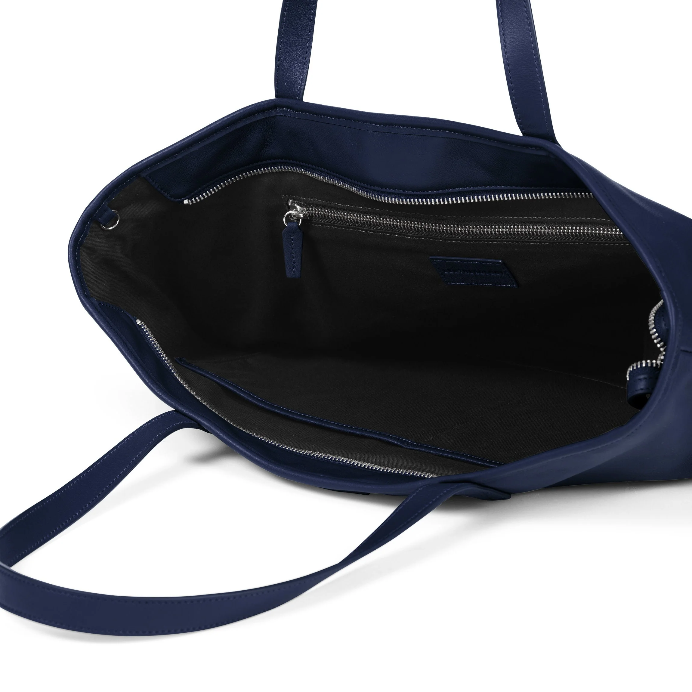 Large Zippered Downtown Tote Navy Blue - Image 4
