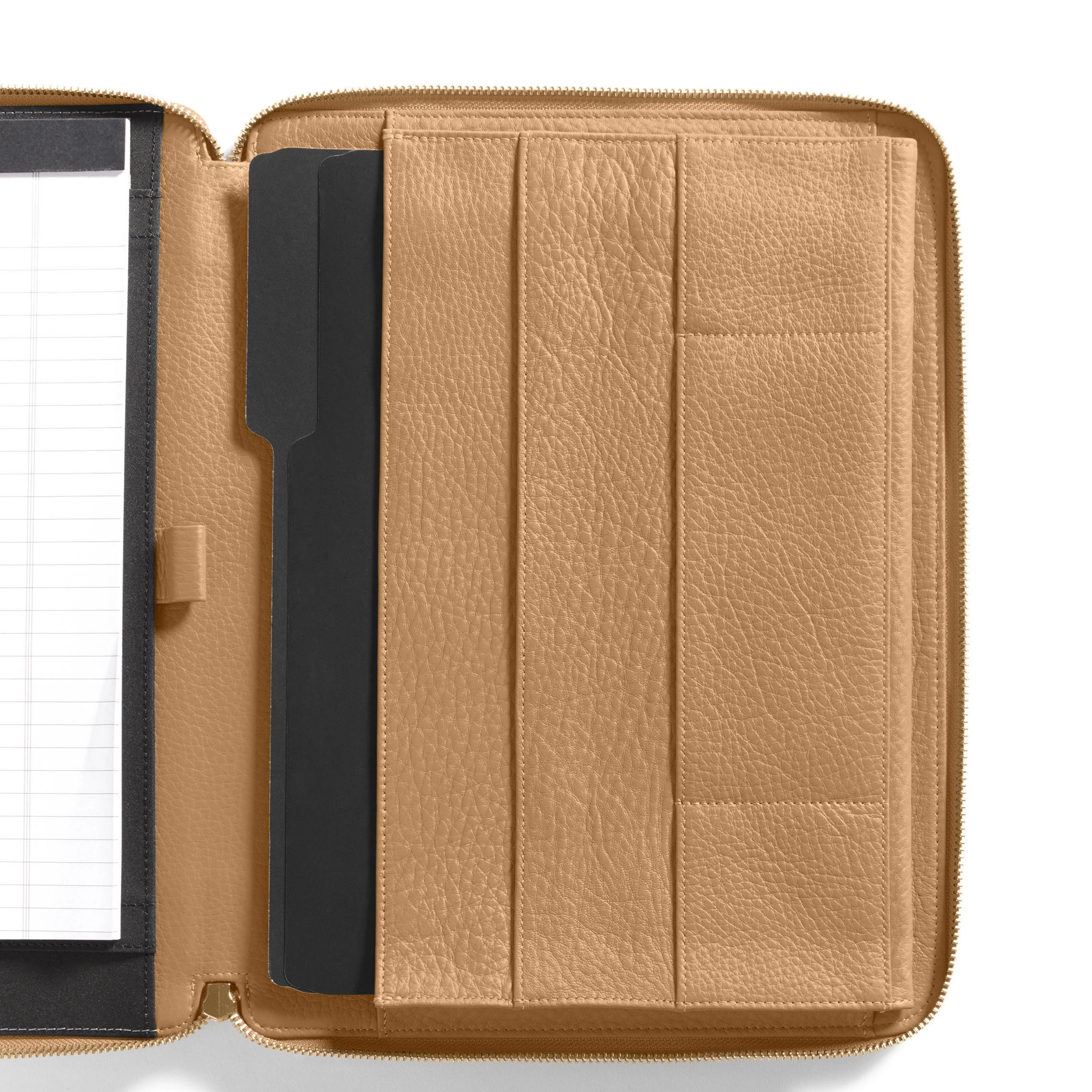 Left Handed Executive Zippered Portfolio Camel - Image 7