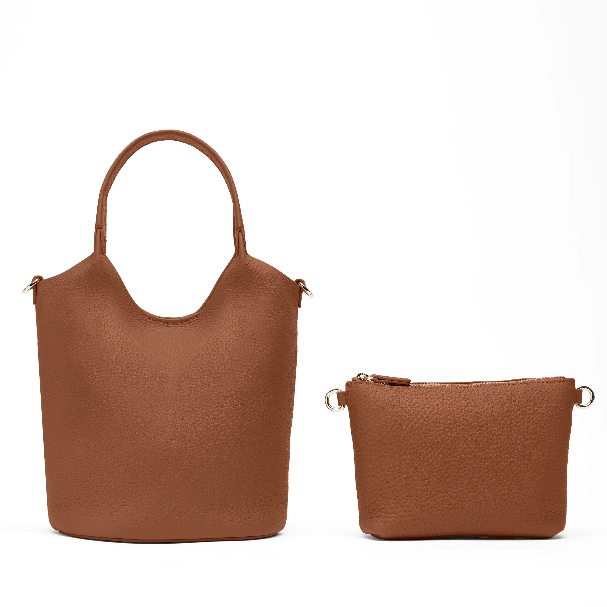 Mia Small Bucket Tote Saddle Brown - Image 5