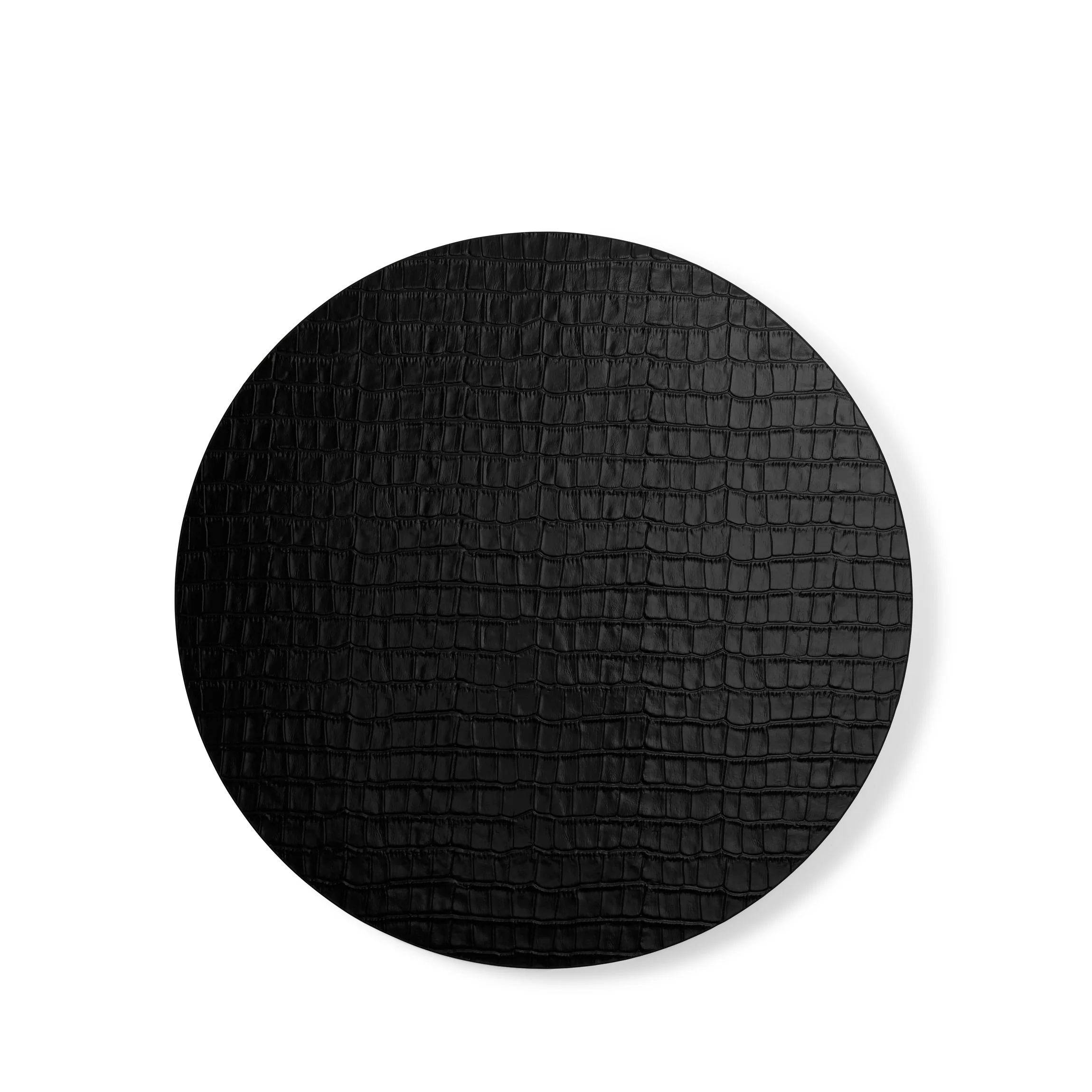 Modern Round Placemats, Set of 2 Black Croc - Image 3