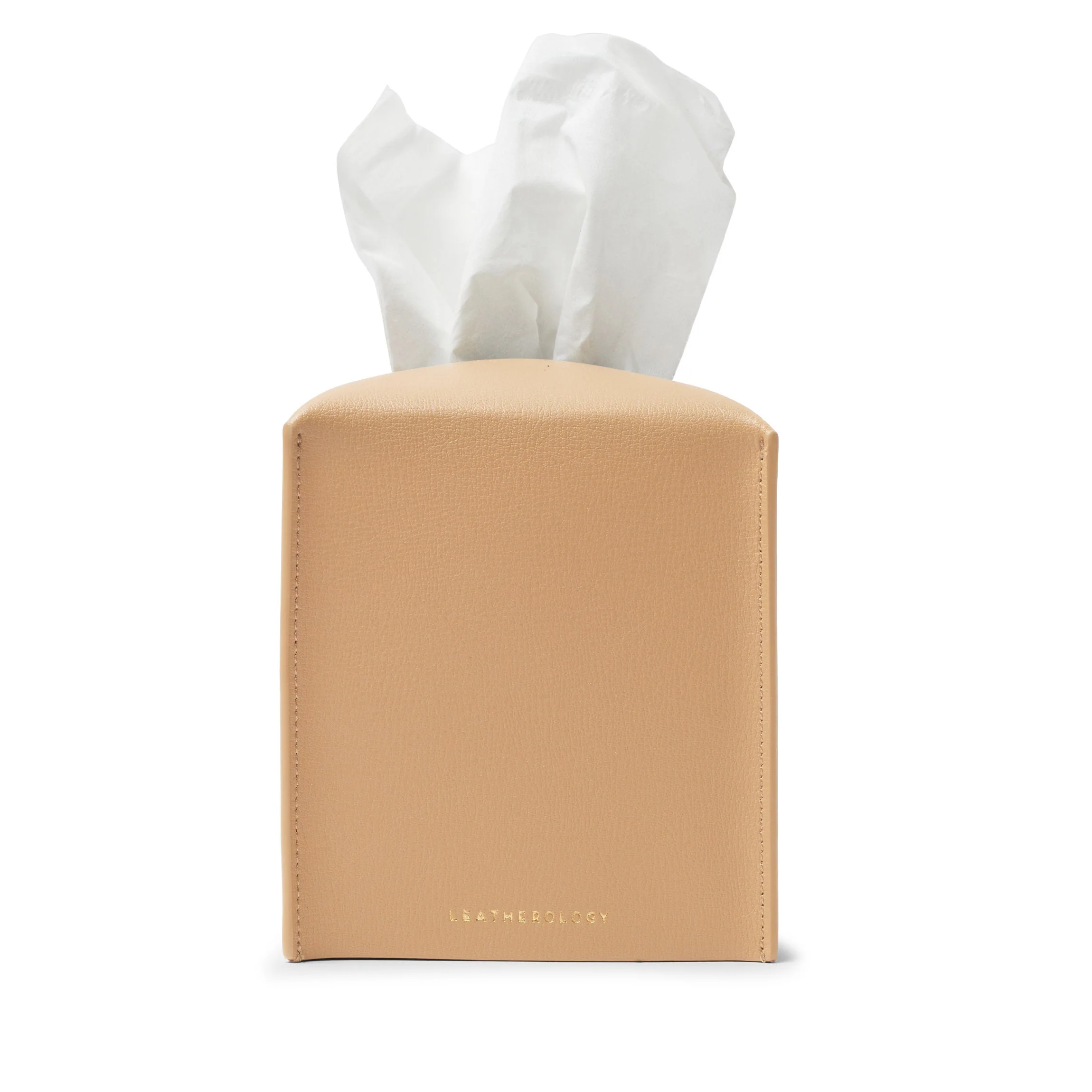 Modern Upright Tissue Box Holder Tan - Image 3