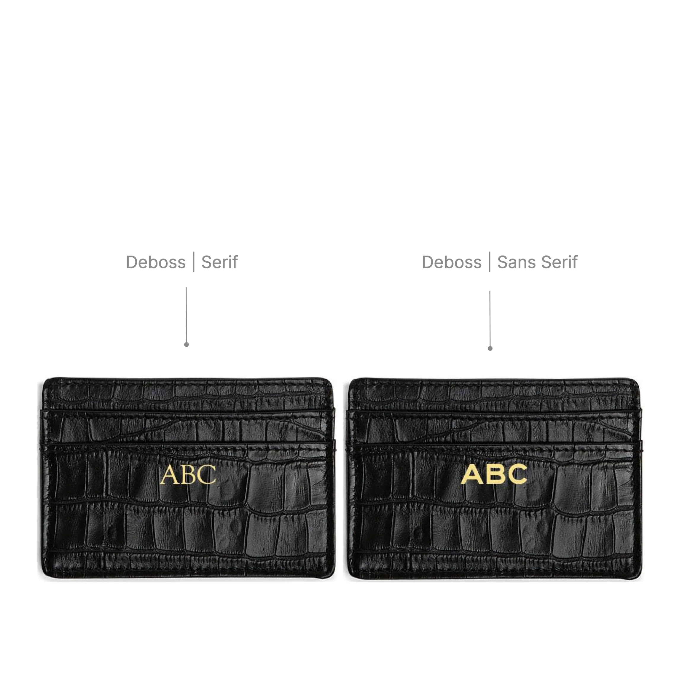 Slim Card Case Black Croc - Image 3