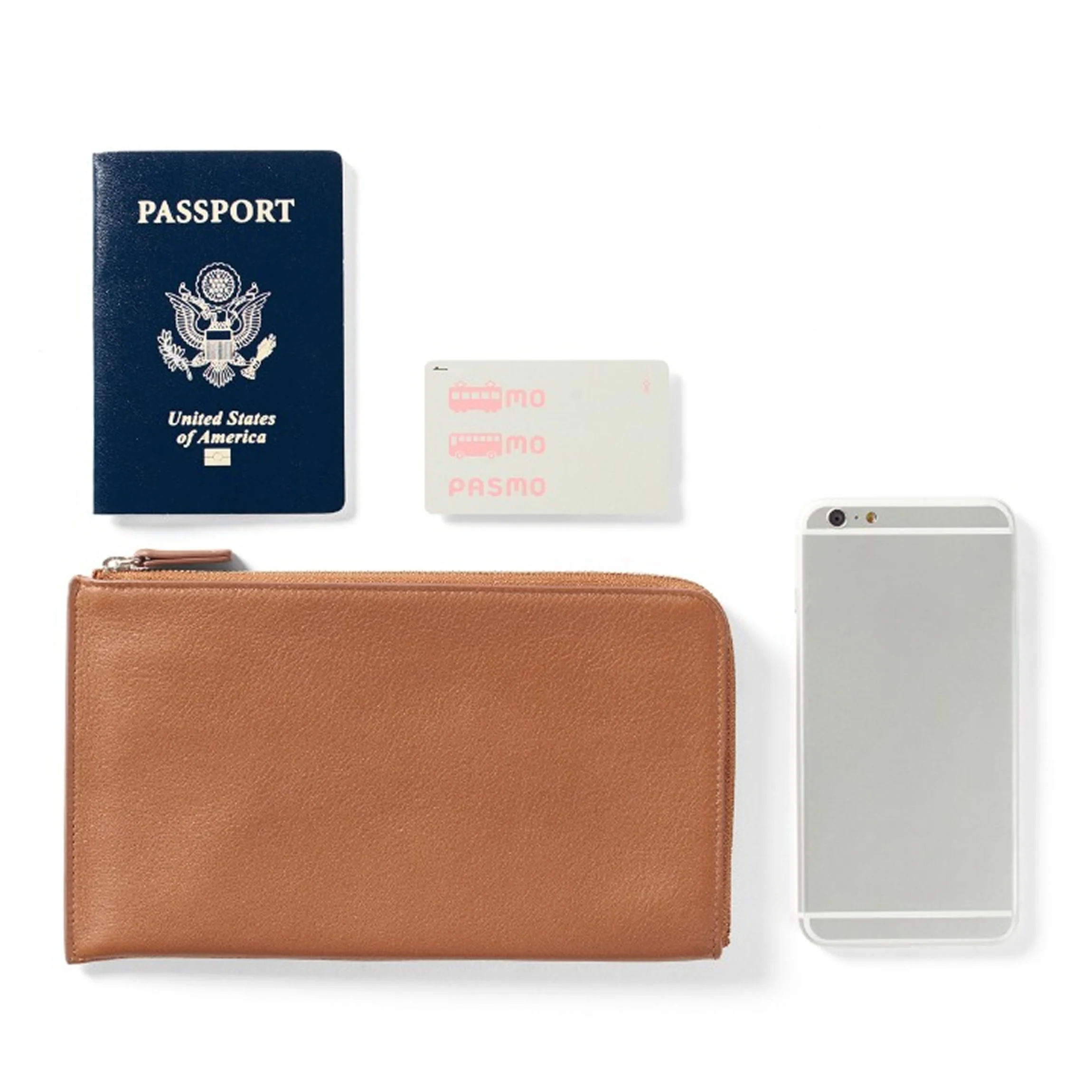 Slim Zip Travel Wallet Cognac - Image 5