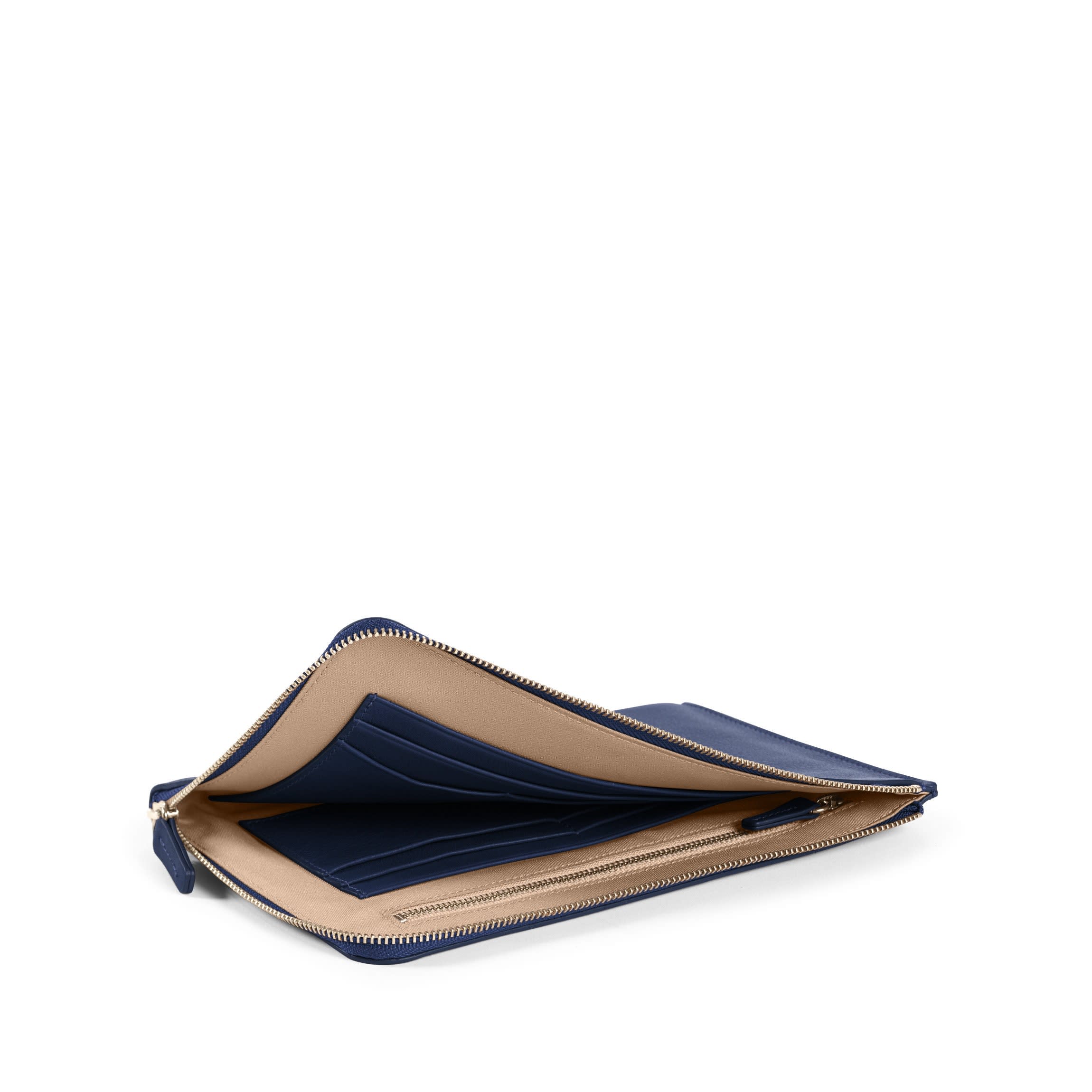 Slim Zip Travel Wallet Navy Blue - Image 3