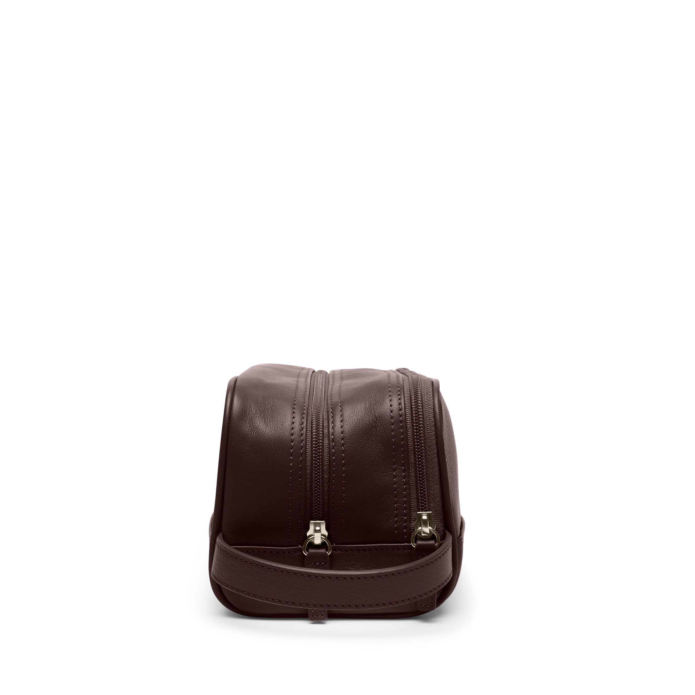 Small Double Zip Toiletry Bag Brown - Image 6