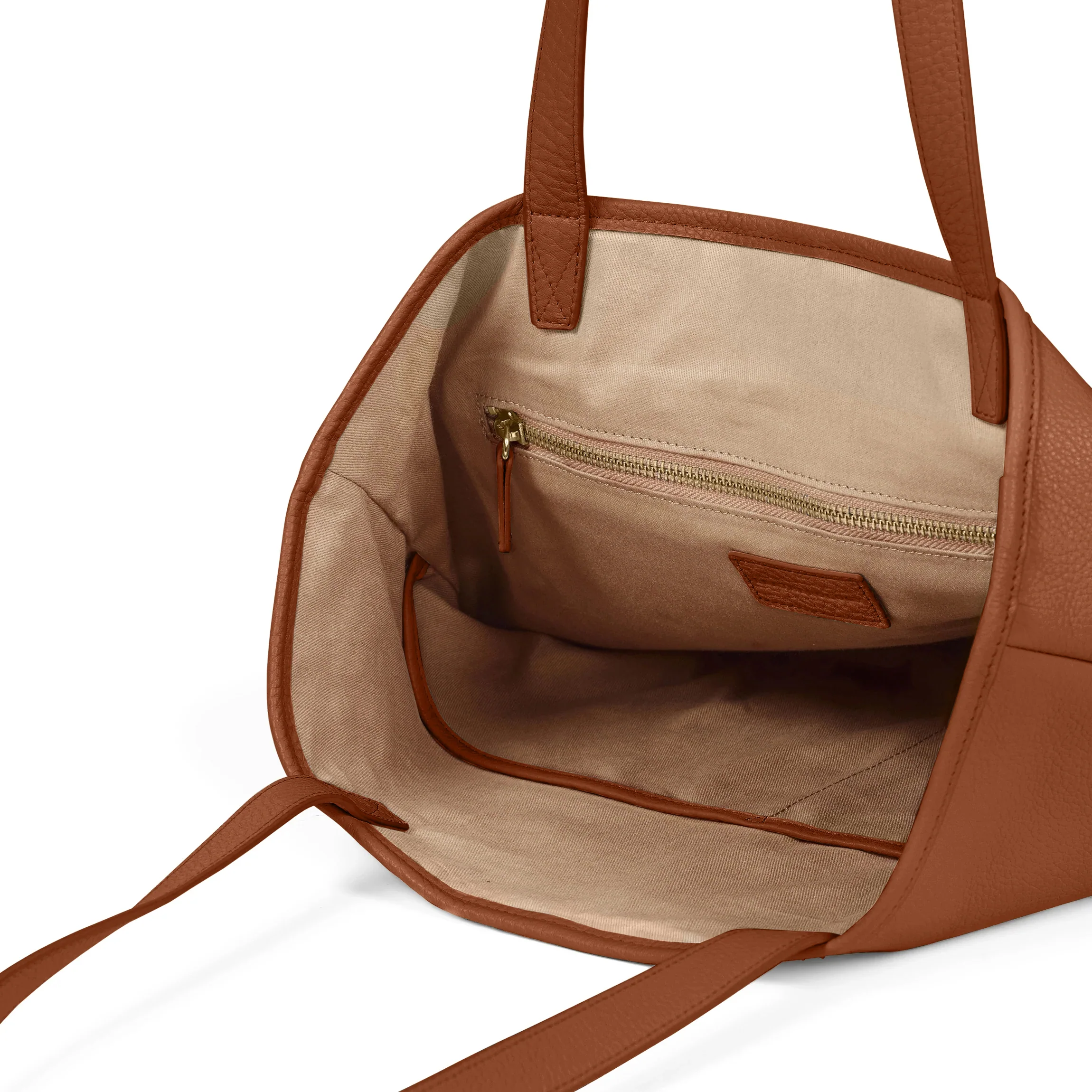 Uptown Vertical Tote Saddle Brown - Image 3
