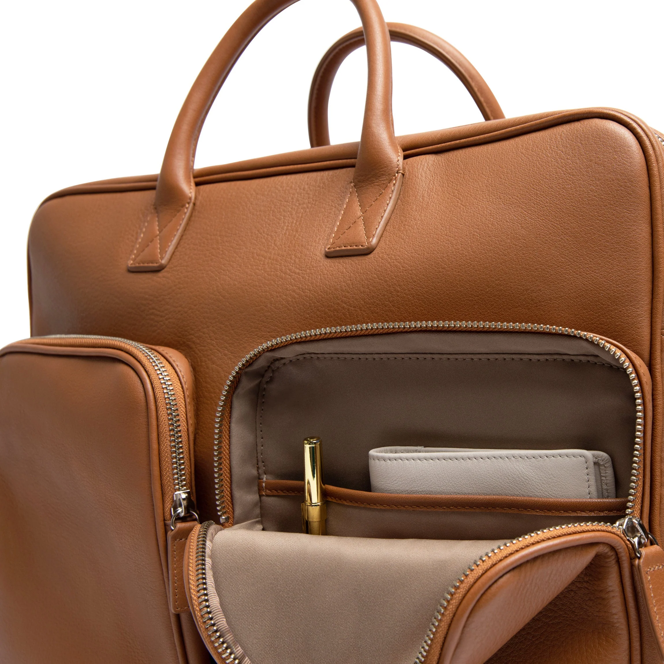 Warren Large Brief Bag Cognac - Image 4